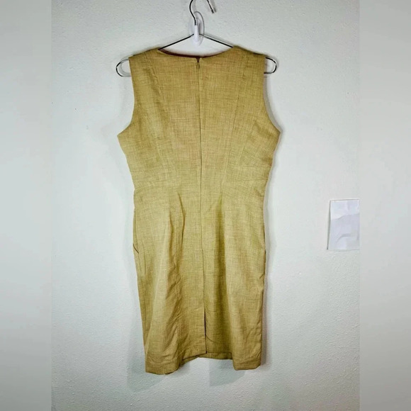Shelby & Palmer Tan Sleeveless Sheath Dress Professional Work Size 6 Polyester - Picture 7 of 8